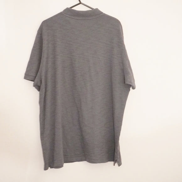 VINCE Silver/Gray Slub Cotton Casual Polo/Shirt - Picture 3 of 6